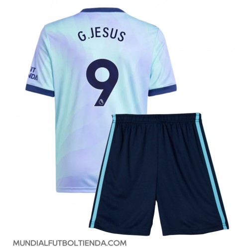 Camiseta Arsenal Gabriel Jesus #9 Tercera Equipación Replica 2024-25 para niños mangas cortas (+ Pantalones cortos)